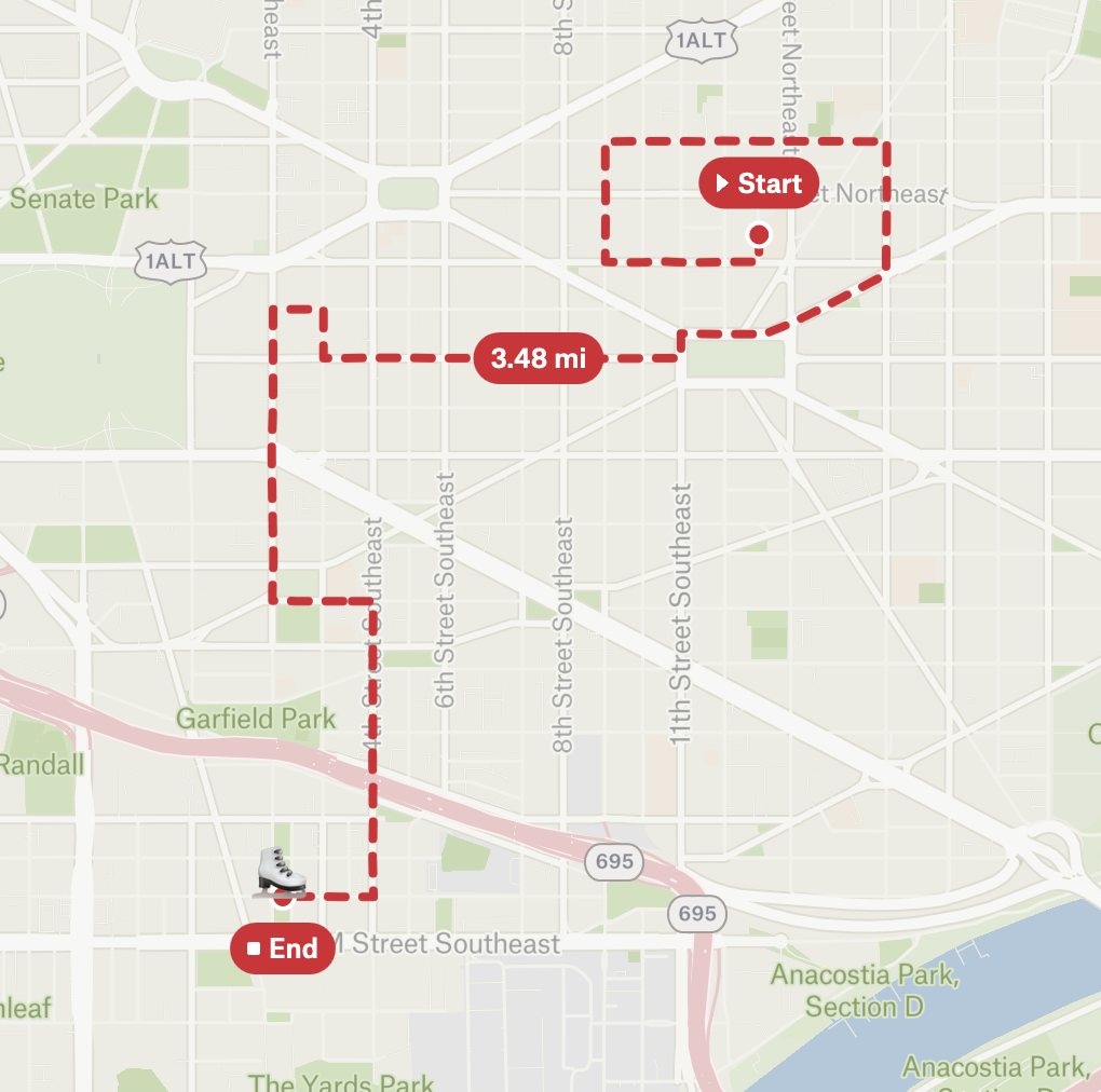 Ice Skate Ride Route